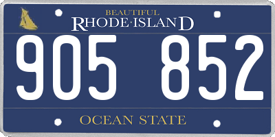 RI license plate 905852