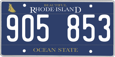 RI license plate 905853