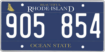 RI license plate 905854