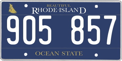 RI license plate 905857