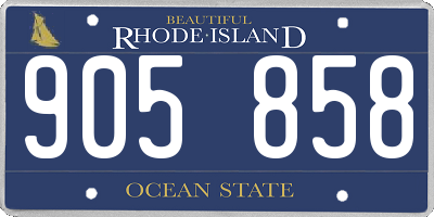 RI license plate 905858