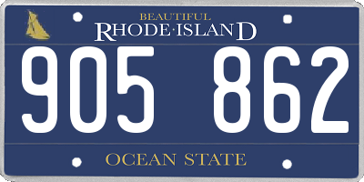 RI license plate 905862