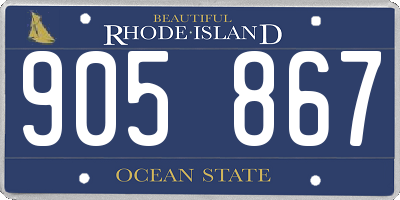 RI license plate 905867