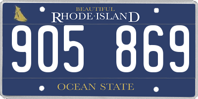 RI license plate 905869