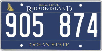 RI license plate 905874