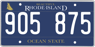 RI license plate 905875