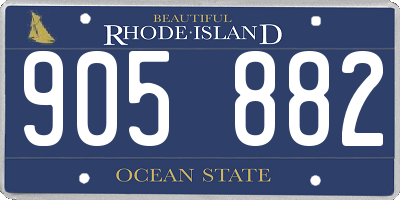 RI license plate 905882