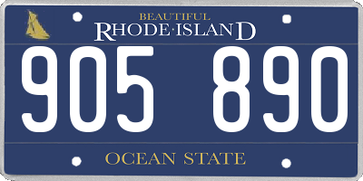 RI license plate 905890
