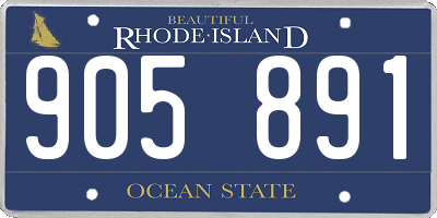 RI license plate 905891