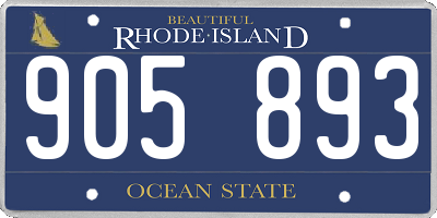 RI license plate 905893