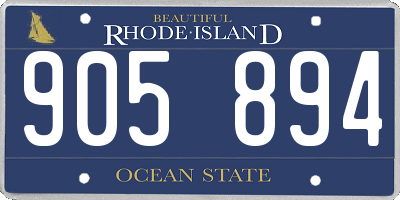 RI license plate 905894
