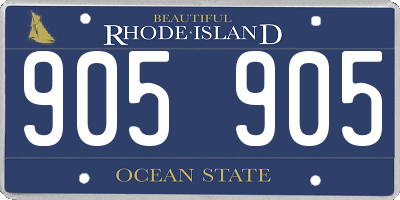 RI license plate 905905