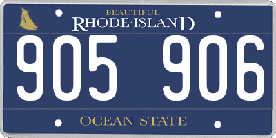 RI license plate 905906