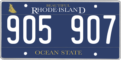 RI license plate 905907