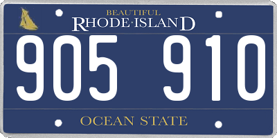 RI license plate 905910
