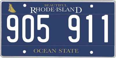 RI license plate 905911