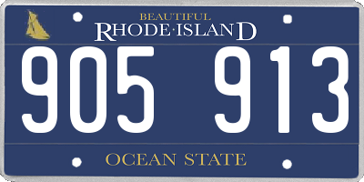 RI license plate 905913