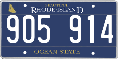 RI license plate 905914