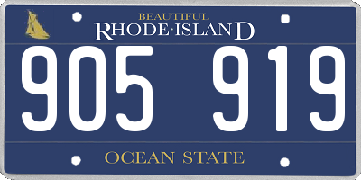 RI license plate 905919