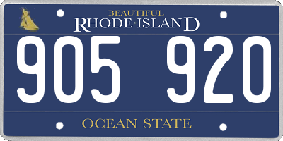 RI license plate 905920