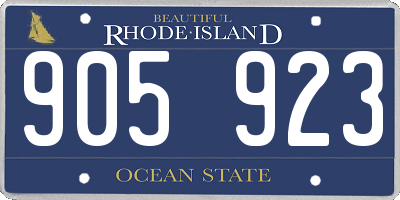 RI license plate 905923