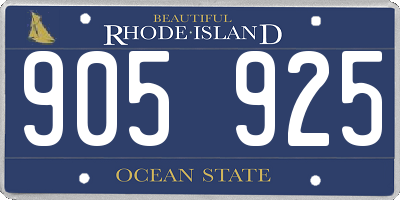 RI license plate 905925