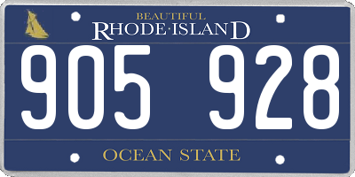 RI license plate 905928
