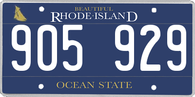 RI license plate 905929