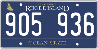 RI license plate 905936