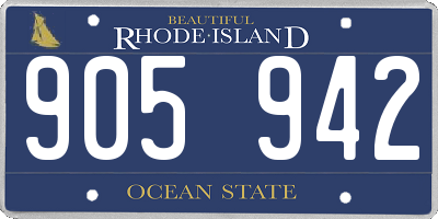 RI license plate 905942