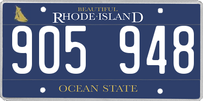 RI license plate 905948