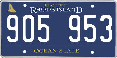 RI license plate 905953