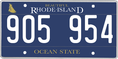 RI license plate 905954