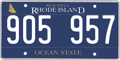 RI license plate 905957
