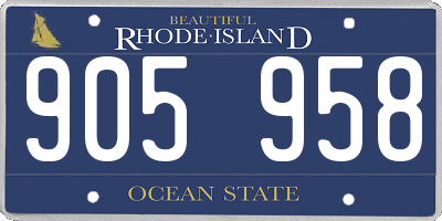 RI license plate 905958
