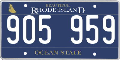 RI license plate 905959