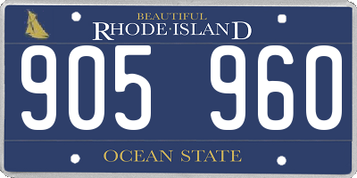 RI license plate 905960