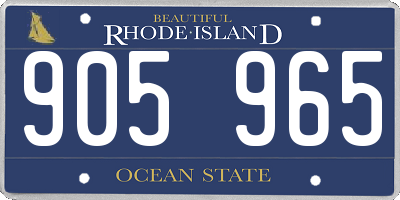 RI license plate 905965