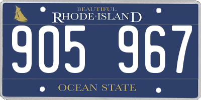 RI license plate 905967