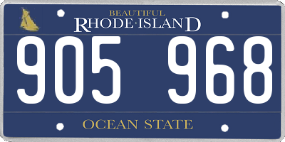 RI license plate 905968