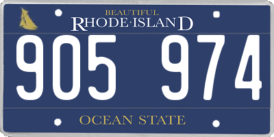 RI license plate 905974
