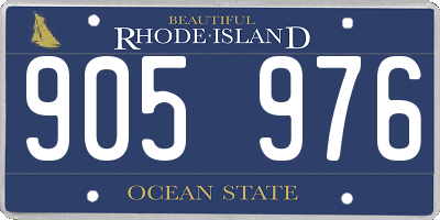 RI license plate 905976