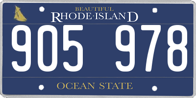 RI license plate 905978