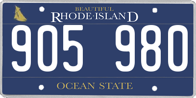 RI license plate 905980