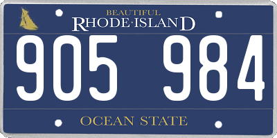 RI license plate 905984