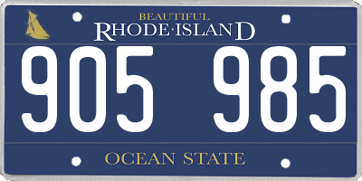 RI license plate 905985