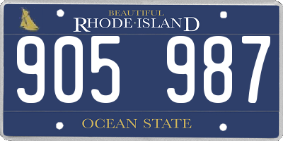 RI license plate 905987