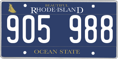 RI license plate 905988