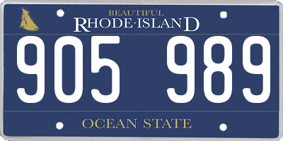RI license plate 905989