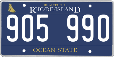 RI license plate 905990